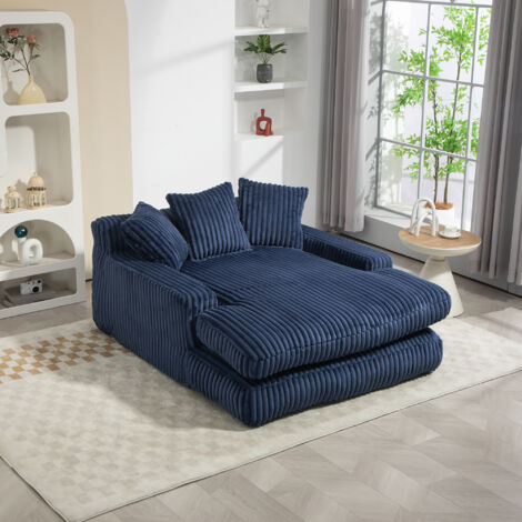 Hauss Spole – Canapé droit 3 places en velours côtelé – Rembourrage en mousse haute densité – Dimensions 155x125x63 cm – Conception ergonomique moderne