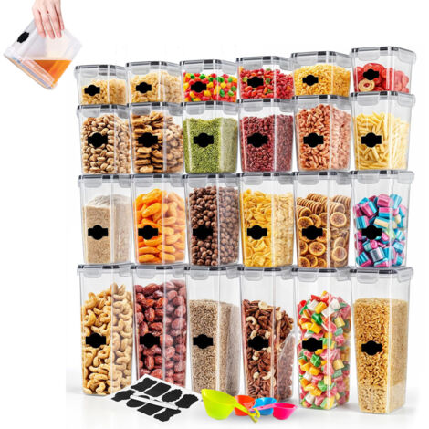 Set de 24 Boîtes de Rangement Alimentaires Hermétiques, BPA Gratuit, Organisateur de Cuisine, Idéal pour Riz, Pâtes et Plus (1/5)