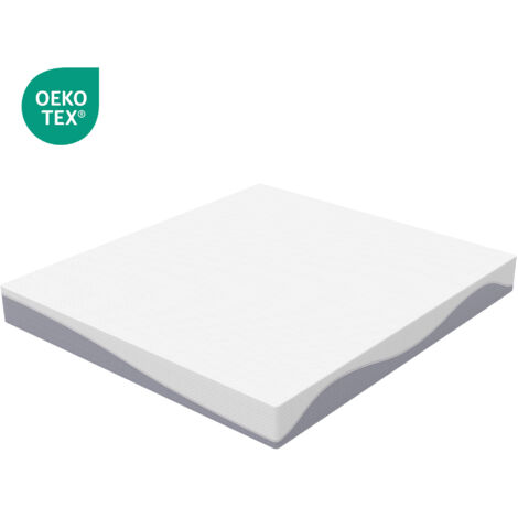 Matelas en mousse 120x200 cm réversible H3/H4, 20 cm, housse zippée lavable, blanc/gris (1/5)