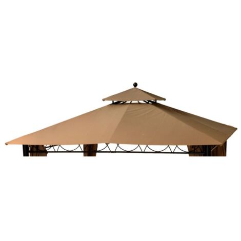 Telo laterale beige copertura PVC gazebo 3x3 giardino con finestra