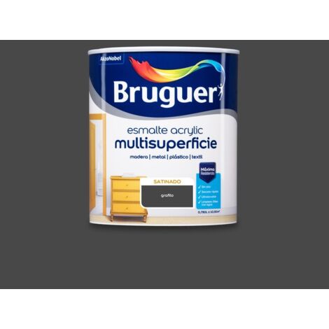 Bruguer Acrylic Multisuperficie Esmalte al agua Satinado Grafito 750 ml