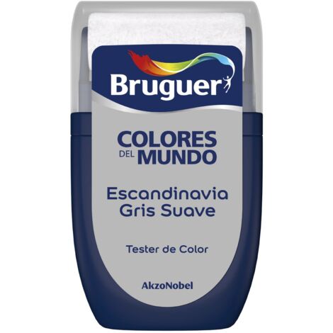 Bruguer Tester Colores del Mundo Pintura para paredes monocapa Escandinavia Gris Suave 30 ml