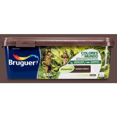 Bruguer Colores del Mundo Pintura para paredes monocapa Amazonas Marrón Trópico 2,5 L