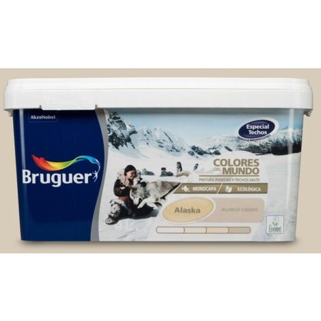 Bruguer Colores del Mundo Pintura para paredes monocapa Alaska Blanco Cálido 4 L
