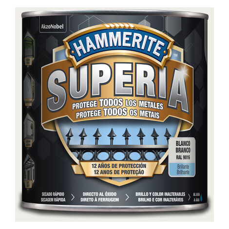 Hammerite Superia Esmalte antioxidante al agua Brillante Blanco 2,5 L (1/2)