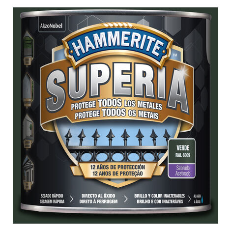 Hammerite Superia Esmalte antioxidante al agua Satinado Verde 2,5 L