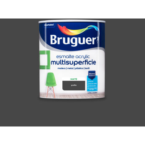 Bruguer Acrylic Multisuperficie Esmalte al agua Mate Grafito 750 ml