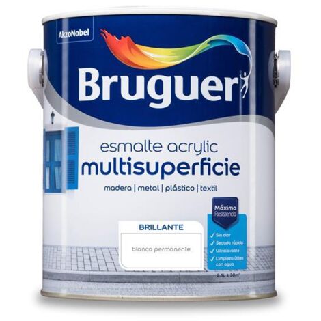 Bruguer Acrylic Multisuperficie Esmalte al agua Brillante Blanco Permanente 2,5 L
