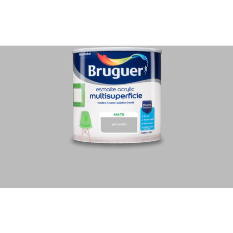 Bruguer Acrylic Multisuperficie Esmalte al agua Mate Gris Ceniza 250 ml