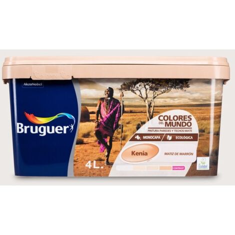 Bruguer Colores del Mundo Pintura para paredes monocapa Kenia Matiz de Marrón 4 L