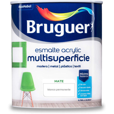 Bruguer Acrylic Multisuperficie Esmalte al agua Mate Blanco Permanente 750 ml