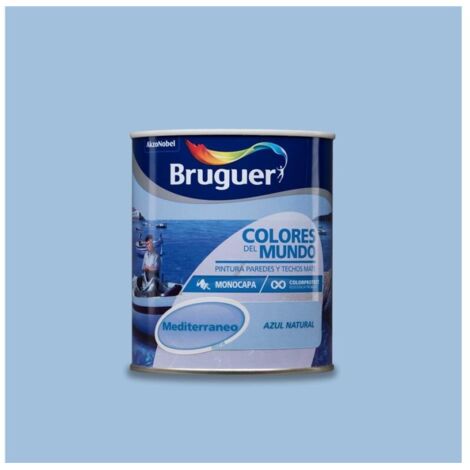 Bruguer Colores del Mundo Pintura para paredes monocapa Mediterráneo Azul Natural 750 ml