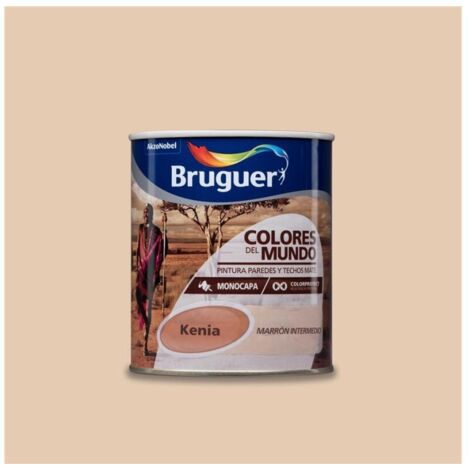 Bruguer Colores del Mundo Pintura para paredes monocapa Kenia Marrón Intermedio 750 ml