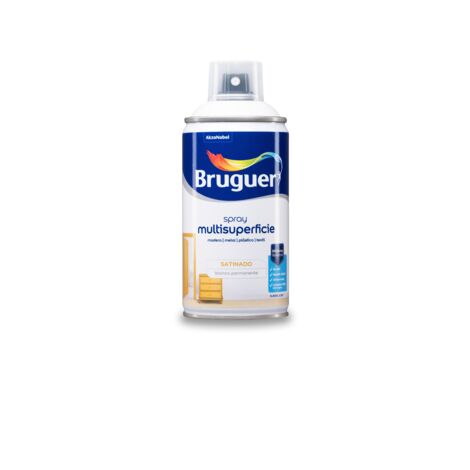 Bruguer Acrylic Multisuperficie Esmalte al agua en Spray Satinado Blanco Permanente 300 ml