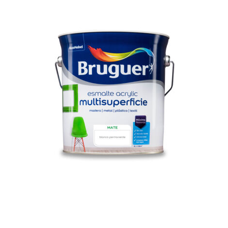 Bruguer Acrylic Multisuperficie Esmalte al agua Mate Blanco Permanente 4L