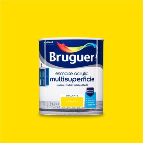 Bruguer Acrylic Multisuperficie Esmalte al agua Brillante Amarillo Limón 750 ml