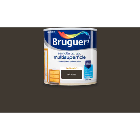 Bruguer Acrylic Multisuperficie Esmalte al agua Satinado Gris Arena 250 ml
