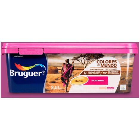 Bruguer Colores del Mundo Pintura para paredes monocapa Kenia Fucsia Masai 2,5 L