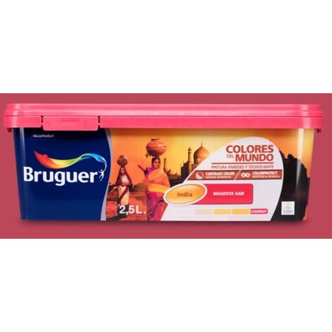 Bruguer Colores del Mundo Pintura para paredes monocapa India Magenta Sari 2,5 L
