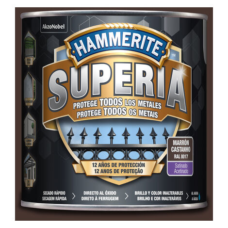 Hammerite Superia Esmalte antioxidante al agua Satinado Marrón Oscuro 2,5 L