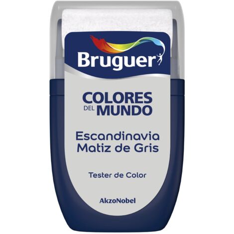 Bruguer Tester Colores del Mundo Pintura para paredes monocapa Escandinavia Matiz de Gris 30 ml