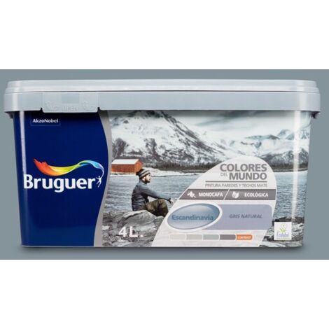 Bruguer 8429656023706 Colores del Mundo Pintura para paredes monocapa Escandinavia Gris Natural 4 L