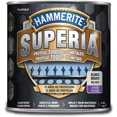 Hammerite Superia Esmalte antioxidante al agua Satinado Blanco 2,5 L (1/3)
