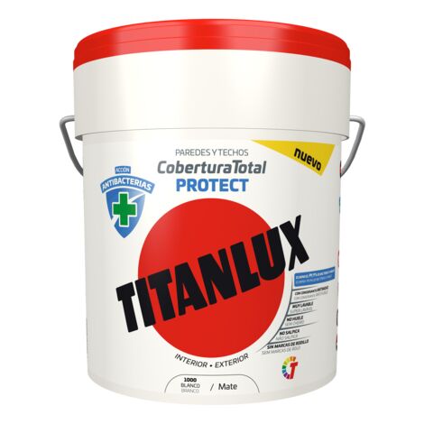 Titanlux Cobertura Total Protect pintura para paredes antibacterias Blanco 4L (1/2)