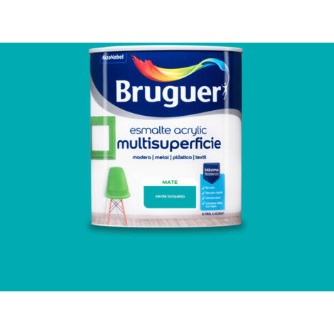 Bruguer Acrylic Multisuperficie Esmalte al agua Mate Verde Turquesa 750 ml