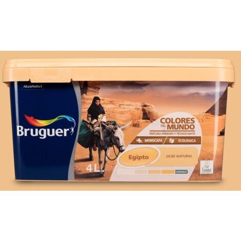 Bruguer Colores del Mundo Pintura para paredes monocapa Egipto Ocre Natural 4 L