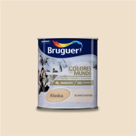 Bruguer Colores del Mundo Pintura para paredes monocapa Alaska Blanco Natural 750 ml