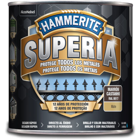 Hammerite Superia Esmalte antioxidante al agua Mate Marrón Oscuro 2,5 L