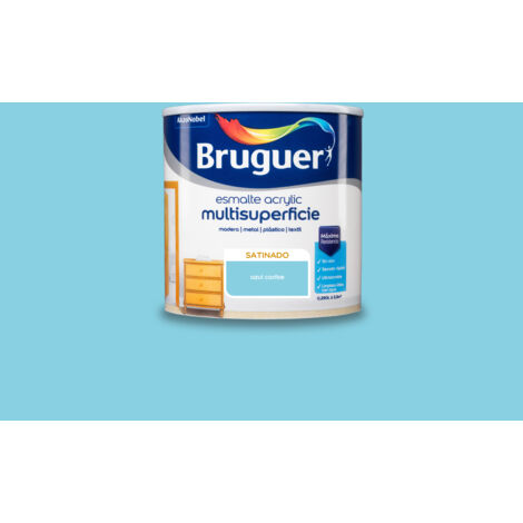 Bruguer Acrylic Multisuperficie Esmalte al agua Satinado Azul Caribe 250 ml