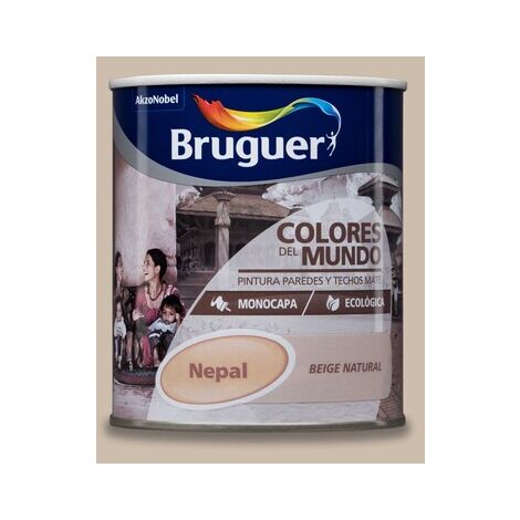 Bruguer Colores del Mundo Pintura para paredes monocapa Nepal Beige Natural 750 ml