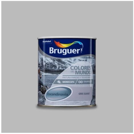 Bruguer Colores del Mundo Pintura para paredes monocapa Escandinavia Gris Suave 750 ml
