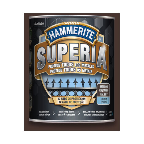 Hammerite Superia Esmalte antioxidante al agua Brillante Marrón Oscuro 750 ml (1/3)