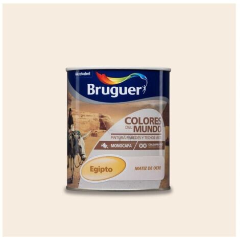 Bruguer Colores del Mundo Pintura para paredes monocapa Egipto Matiz de Ocre 750 ml