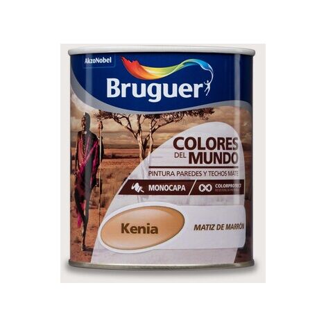 Bruguer Colores del Mundo Pintura para paredes monocapa Kenia Matiz de Marrón 750 ml