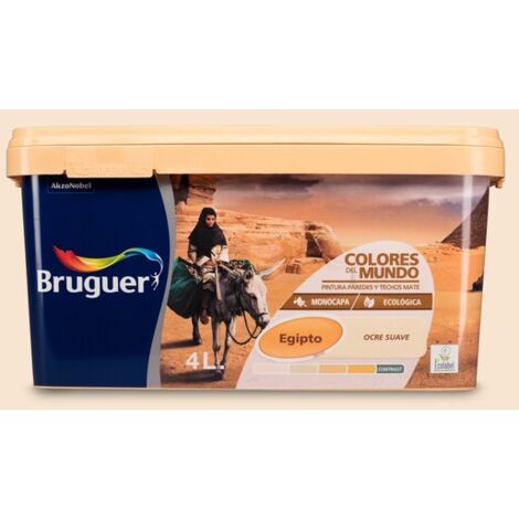 Bruguer Colores del Mundo Pintura para paredes monocapa Egipto Ocre Suave 4 L