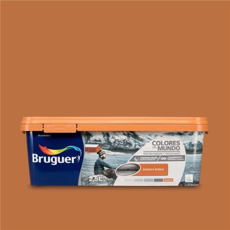 Bruguer Colores del Mundo Pintura para paredes monocapa Escandinavia Naranja Boreal 2,5 L