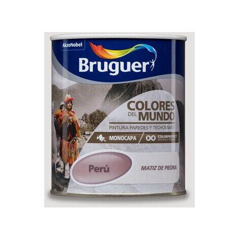 Bruguer Colores del Mundo Pintura para paredes monocapa Perú Matiz de Piedra 750 ml