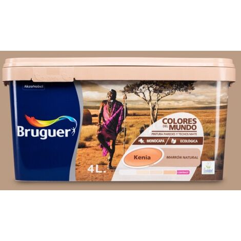 Bruguer Colores del Mundo Pintura para paredes monocapa Kenia Marrón Natural 4 L