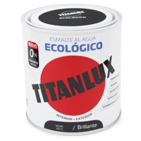 Titanlux Ecológico Esmalte al agua mulisuperficie Brillante Negro 250 ml (1/2)