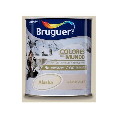 Bruguer Colores del Mundo Pintura para paredes monocapa Alaska Blanco Cálido 750 ml