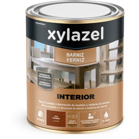 Xylazel Barniz Interior al Agua Satinado Teca 750 ml