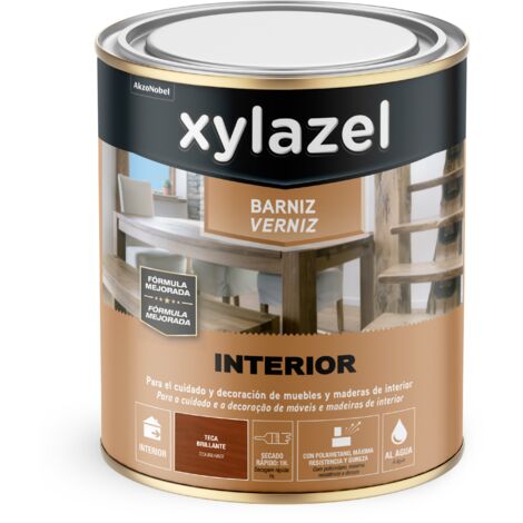 Xylazel Barniz Interior al Agua Brillante Teca 750 ml