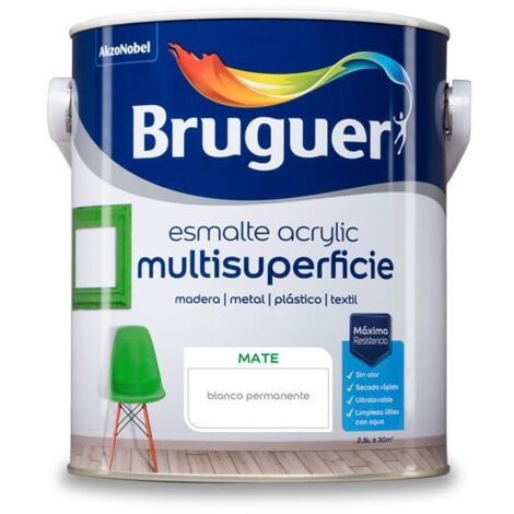 Bruguer Acrylic Multisuperficie Esmalte al agua Mate Blanco Permanente 2,5L