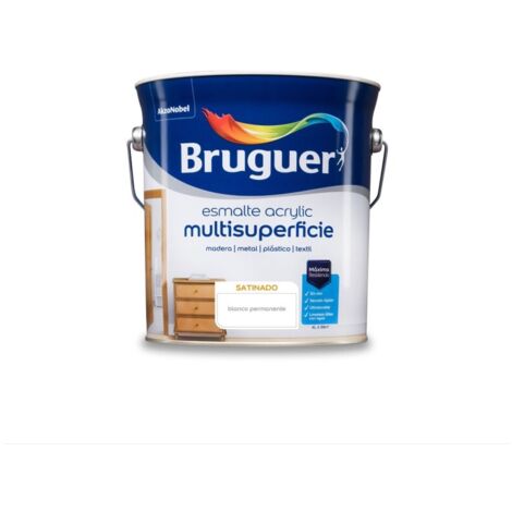 Bruguer Acrylic Multisuperficie Esmalte al agua Satinado Blanco Permanente 4 L