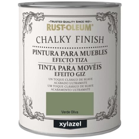 Pintura al agua para muebles 750 ml oliva chalky rust-oleum