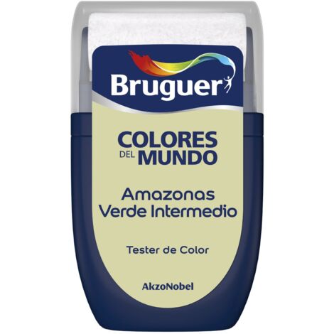 Bruguer Tester Colores del Mundo Pintura para paredes monocapa Amazonas Verde Intermedio 30 ml